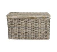 Coffre de rangement en kubu TIMGAD - L100 x P55 x H55 cm - Gris naturel