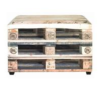 Coffre de rangement en MDF et tissu coloris naturel - Dim : L65 x P40 x H42 cm - -