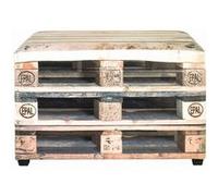 Coffre de rangement en MDF et tissu coloris naturel - Dim : L65 x P40 x H42 cm - -