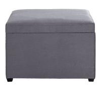 Coffre de rangement en MDF et velours coloris gris - longueur 58 x profondeur 39 x hauteur 42 cm - -