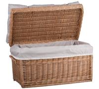 Coffre de rangement en osier buff - Marque - Grand panier - Industriel - Loft - 70cm x 43cm x 44cm