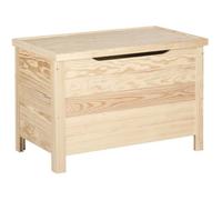 Coffre de rangement en pin massif brut 85L 70 x 40 x 48 cm