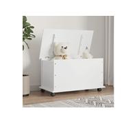 vidaXL Coffre de rangement et roulettes ALTA blanc bois massif de pin