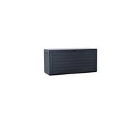 Coffre de rangement exterieur 280l en pp 116x44x55cm style bois anthracite