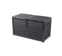 Malle de jardin - 420 litres - décor bois - Baya gris foncé EDA PLASTIQUES