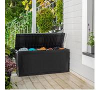 Coffre de rangement extérieur KETER avec roulettes en résine 270 litres Gris - Malle de jardin Samoa