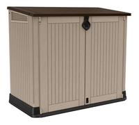 Coffre de rangement extérieur KETER en résine 880 litres Beige et marron- Malle de jardin sans vérins