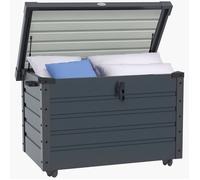 Coffre de rangement extérieur - Outsunny - 295L - vérin à gaz, roulettes et poignée - en acier galvanisé - 100 x 62 x 65 cm - gris