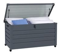 Coffre de rangement extérieur - Outsunny - 311L - vérin à gaz, roulettes et poignée - en acier galvanisé - 120x62x66 cm - gris