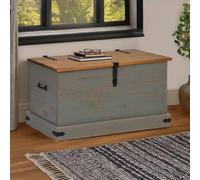 Coffre de rangement HALDEN gris 91x48x47 cm bois massif pin vidaXL