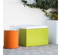 COFFRE DE RANGEMENT HYDROFUGE COUVERCLE AMOVIBLE JARDIN POUF TABOURET EXTÉRIEUR