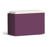 COFFRE DE RANGEMENT HYDROFUGE JARDIN POUF TABOURET COUVERCLE AMOVIBLE VIOLET