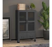 Coffre de Rangement Industriel Anthracite 70x40x115 cm Métal Armoire vidaXL