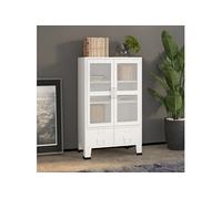 vidaXL Coffre de Rangement Industriel Armoire de Rangement Étagère Stockage Meuble de Bureau Maison Intérieur Blanc 70x40x115 cm Métal Blanc G