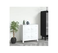 vidaXL Coffre de rangement industriel 75x40x80 cm Acier Blanc – 339626