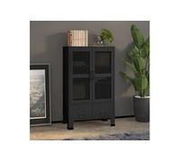 Coffre de Rangement Industriel Noir 70x40x115 cm Métal Armoire Bureau vidaXL