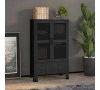 Coffre de Rangement Industriel Noir 70x40x115 cm Métal Armoire Bureau vidaXL