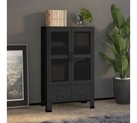 Coffre de rangement industriel Noir 70x40x115 cm Métal Noir G