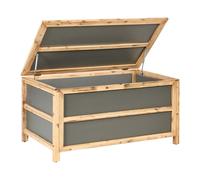 Coffre de Rangement Jardin Couvercle en Bois d'Acacia et Béton 330 L Gris A
