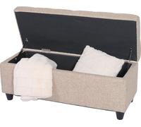 Banc/Banquette/Coffre De Rangement Kriens, 112x45x45cm, Tissu Beige Multicolore