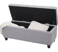 Mendler Coffre de Rangement Kriens, Banc, Tissu/Textile, 45x114x45cm - Gris Clair
