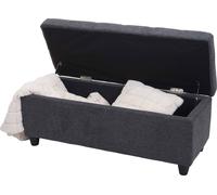 Mendler Coffre de Rangement Kriens, Banc, Tissu/Textile, 45x114x45cm - Gris foncé