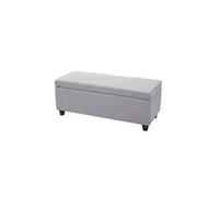 Coffre de rangement Kriens, banc, tissu/textile, 45x114x45cm gris clair