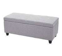 Coffre de rangement Kriens, banc, tissu/textile, 45x114x45cm gris clair
