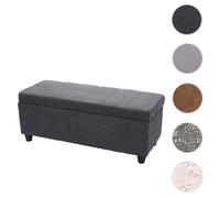 Coffre De Rangement Kriens, Banc, Tissu/Textile, 45x114x45cm Gris Foncé Multicolore