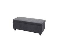 Coffre de rangement Kriens, banc, tissu/textile, 45x114x45cm gris foncé