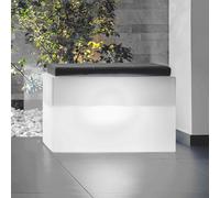 COFFRE DE RANGEMENT LED POUF COUVERCLE AMOVIBLE TABOURET JARDIN EXTÉRIEUR