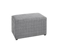 HAKU Möbel coffre de rangement noir, blanc, MDF, recouvrement tissu - Dim.: L 65 cm x H 42 cm x P 40 cm, Style: Bohemian