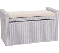 Coffre de rangement M92, coffre Banc de vestiaire, coussin Kubu rotin 88cm ~ blanc