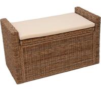 Coffre de rangement M92, coffre Banc de vestiaire, coussin Kubu rotin 88cm ~ kubu gris