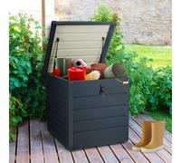 Coffre De Rangement Métal Verrouillable Gris Anthracite Pour Jardin 200l 68x62,5x63 Cm Gris
