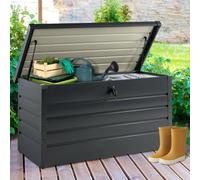 Coffre De Rangement Métal Verrouillable Gris Anthracite Pour Jardin 350l 120x61x63 Cm Gris