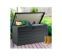 IDMarket - Coffre de rangement métal verrouillable pour jardin 350L gris anthracite 120x62,5x63 cm