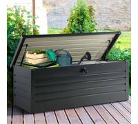 Coffre De Rangement Métal Verrouillable Gris Anthracite Pour Jardin 600l 165x70x63 Cm Gris