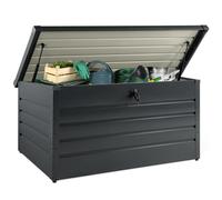 Coffre De Rangement Métal Verrouillable Gris Anthracite Pour Jardin 810l