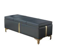 Coffre de Rangement Multifonction en Cuir PU, Banc de Rangement avec Stockage, Structure Solide, pour Maison, Entrée, Chambre(Blue,150cm/59in)