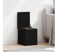 Coffre de rangement noir imitation chêne 30 x 35 x 35 cm - bois d'ingénierie, style contemporain