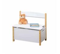 Coffre De Rangement - On Range Tout ! - Petit Banc - Bois Massif - Blanc - 56 Cm De Hauteur Multicolore