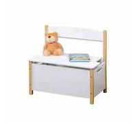 Coffre De Rangement - On Range Tout ! - Petit Banc - Bois Massif - Blanc - 56 Cm De Hauteur Multicolore