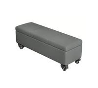 Coffre De Rangement Ottoman avec Espace De Stockage avec roulettes Banc Intérieur Repose-Pieds pour Salon Chambre Entrée Matière en Cuir(Dark Gray,30x40x110cm)