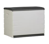 Coffre de rangement PLASTIKEN 260L - Intérieur/Extérieur Fonctionnel et Esthétique - Cadenassable avec Roulettes - 80 x 61 x 53cm