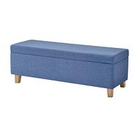 Coffre de rangement pliable avec pieds en bois, grand pouf carré avec couvercles amovibles pour jardin, boîtes de rangement multifonctionnelles, beige, 120 x 40 x 42 cm