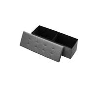 VEVOR Banc de rangement pliable coffre bout de lit en lin charge 299,37 kg gris