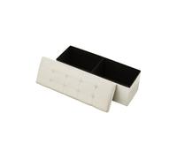 VEVOR Banc de rangement pliable en lin, coffre de rangement rembourré avec poches latérales, banquette rabattable charge de 299,37 kg, pouf de bout de lit, pour salon, chambre à coucher, entrée, beige