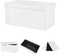 Coffre de rangement pliable Ottomane Coffre de rangement Banc de canapé blanc