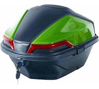 Coffre De Rangement pour Moto, 28 L avec Serrure en Matériau PP, Plaque De Montage Universelle Adaptée à Plusieurs Modèles, Conception De Sécurité Réfléchissante De Nuit (Green)